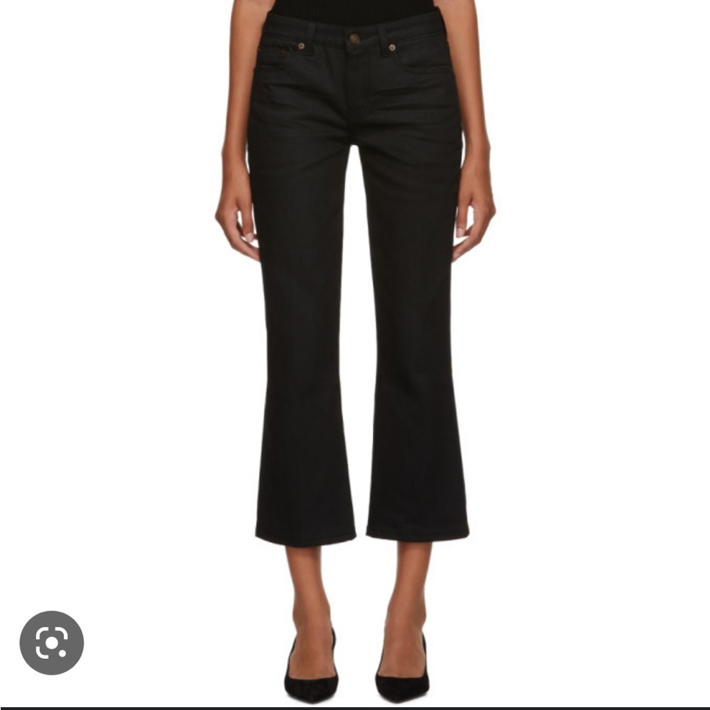 Saint Laurent Black Ankle Cropped Jeans